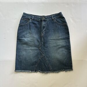 2000s Route 66 Denim Midi Skirt Grunge Indie Y2K Festival Western Boho